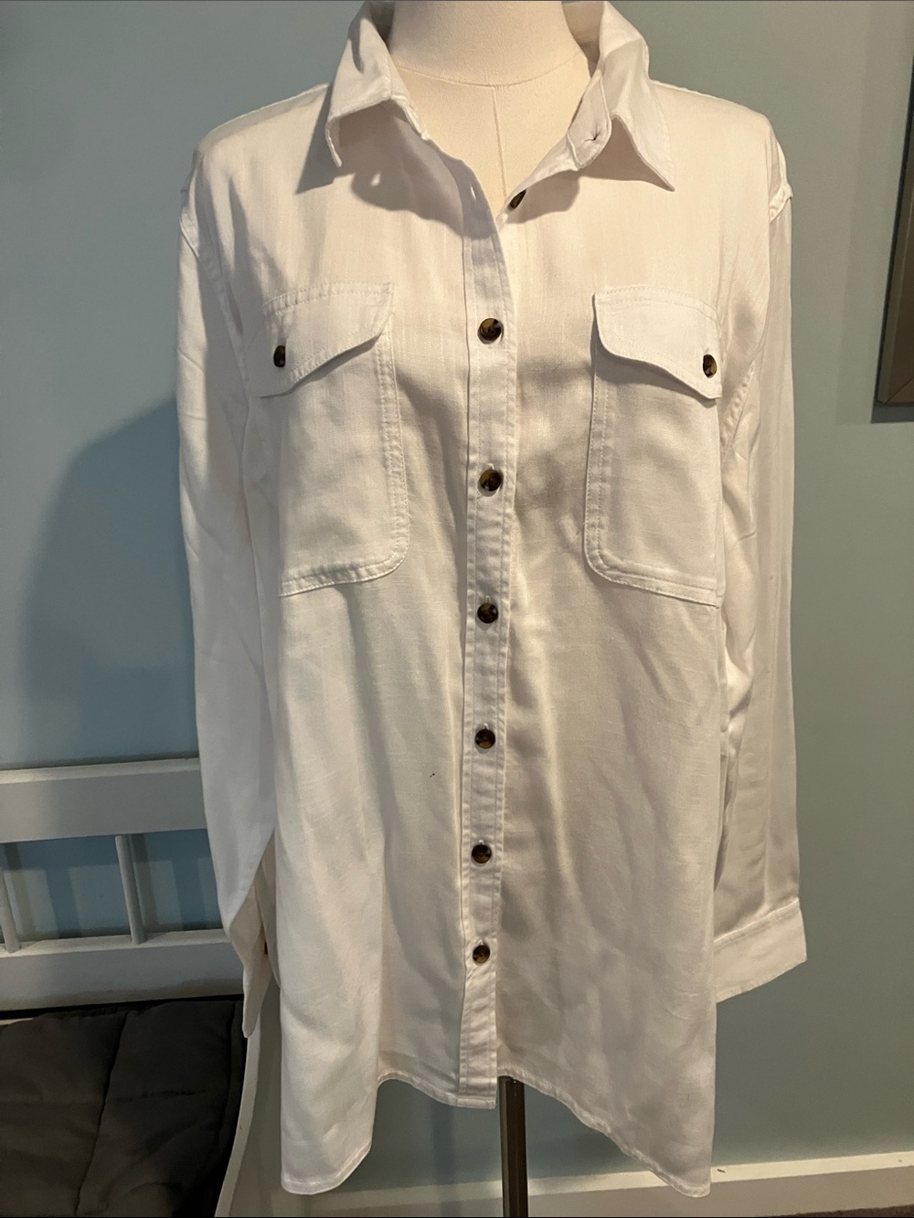 NWT white button down